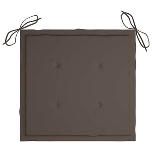 Gartenstühle 2 Stk. mit Taupe Kissen Teak Massivholz