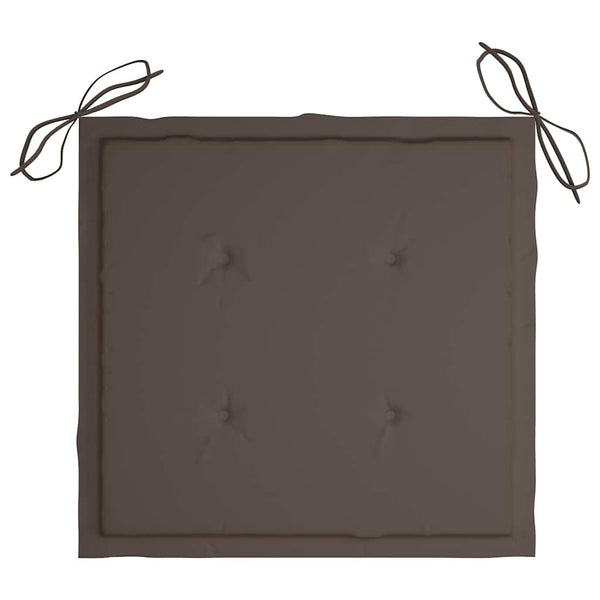 Gartenstühle 2 Stk. mit Taupe Kissen Teak Massivholz