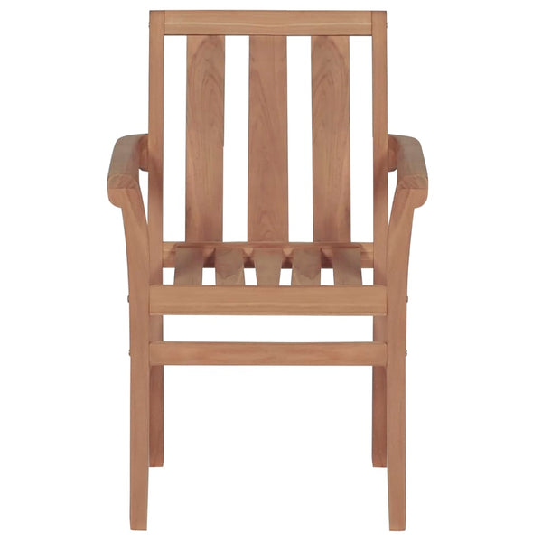 Gartenstühle 2 Stk. mit Hellgrünen Kissen Teak Massivholz