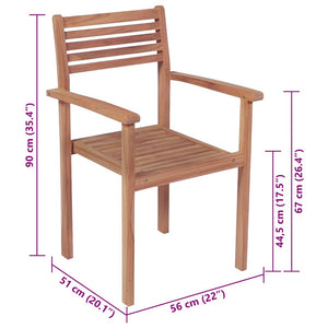 Gartenstühle 2 Stk. mit Roten Kissen Massivholz Teak