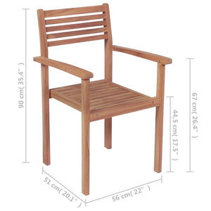 Gartenstühle 2 Stk. mit Cremeweißen Kissen Massivholz Teak