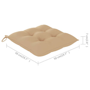 Gartenstühle 2 Stk. mit Beige Kissen Massivholz Teak