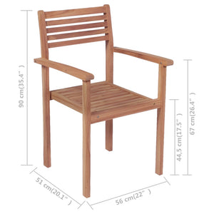 Gartenstühle 2 Stk. mit Hellblauen Kissen Massivholz Teak