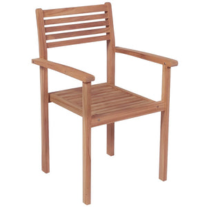 Gartenstühle 4 Stk. mit Anthrazit Kissen Massivholz Teak