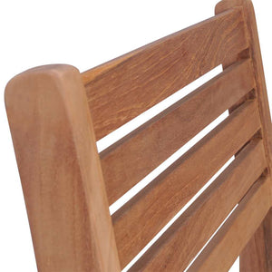 Gartenstühle 4 Stk. mit Beigen Kissen Massivholz Teak