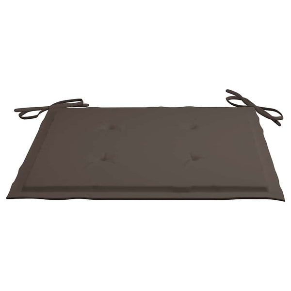 Gartenstühle 4 Stk. mit Taupe Kissen Massivholz Teak
