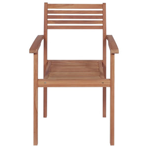 Gartenstühle 4 Stk. mit Grünen Kissen Massivholz Teak