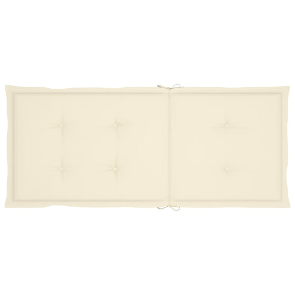 Gartenstühle 2 Stk. mit Creme Kissen Massivholz Teak