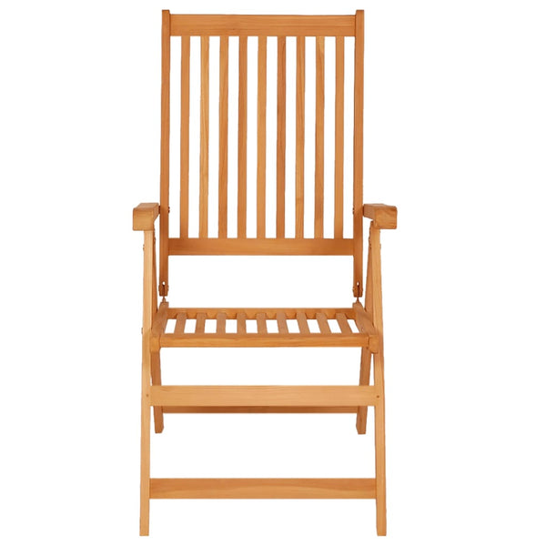 Gartenstühle 2 Stk. Graue Karomuster Kissen Massivholz Teak