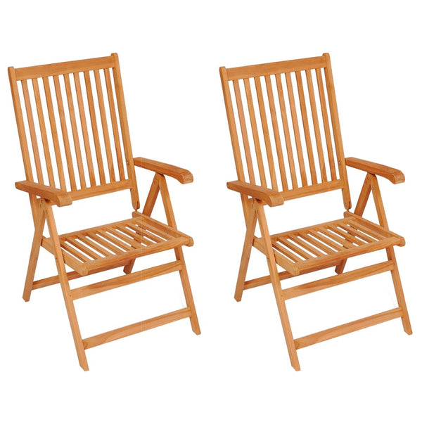 vidaXL Chaises de jardin 2 pcs avec coussins crème en teck massif