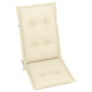 vidaXL Chaises de jardin 2 pcs avec coussins crème en teck massif
