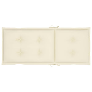vidaXL Chaises de jardin 2 pcs avec coussins crème en teck massif