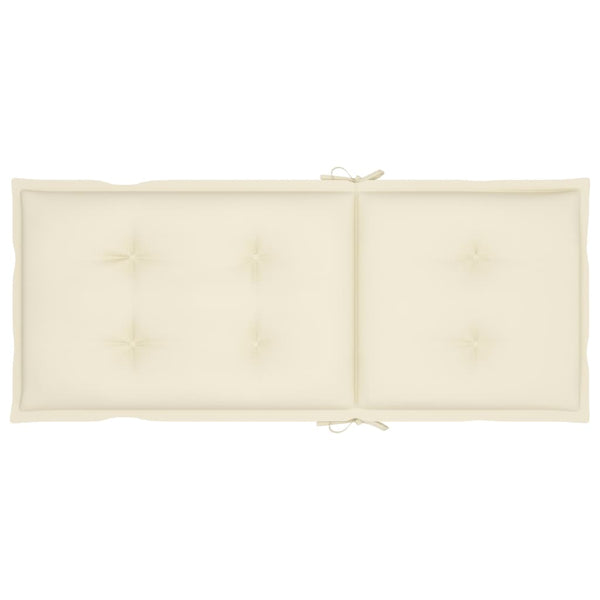 vidaXL Chaises de jardin 2 pcs avec coussins crème en teck massif