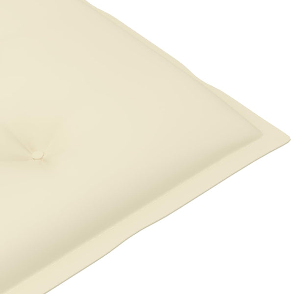 vidaXL Chaises de jardin 2 pcs avec coussins crème en teck massif