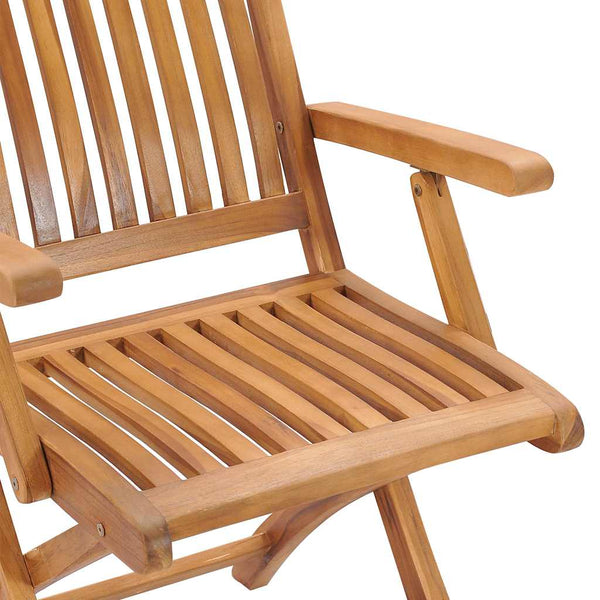 Gartenstühle 2 Stk. mit Beige Kissen Teak Massivholz