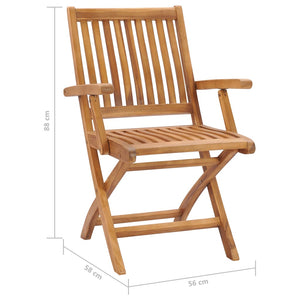Gartenstühle 2 Stk. mit Hellgrünen Kissen Teak Massivholz