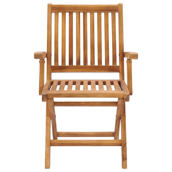 Gartenstühle 2 Stk. mit Hellgrünen Kissen Teak Massivholz
