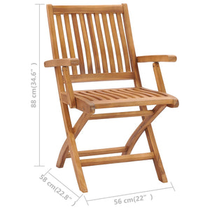 Gartenstühle 2 Stk. mit Hellgrünen Kissen Massivholz Teak