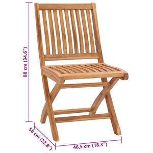 Gartenstühle 2 Stk. mit Beige Kissen Teak Massivholz