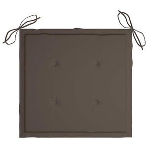Gartenstühle 2 Stk. mit Taupe Kissen Teak Massivholz