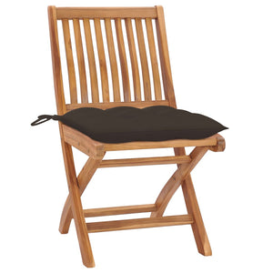 vidaXL Chaises de jardin 2 pcs avec coussins taupe Bois de teck massif