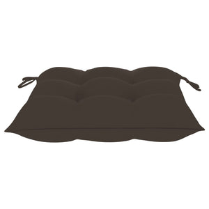 vidaXL Chaises de jardin 2 pcs avec coussins taupe Bois de teck massif