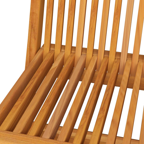 Gartenstühle Graue Karomuster-Kissen 2 Stk. Massivholz Teak