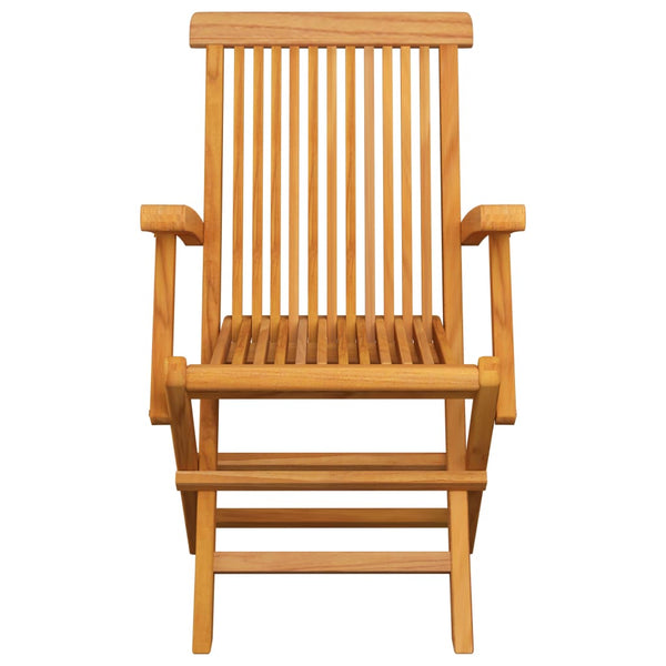 Gartenstühle mit Blauen Kissen 2 Stk. Massivholz Teak