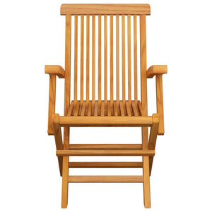 Gartenstühle Graue Karomuster-Kissen 2 Stk. Massivholz Teak
