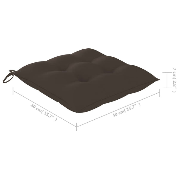 Gartenstühle mit Taupe Kissen 2 Stk. Massivholz Teak