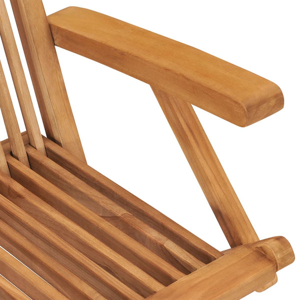 Gartenstühle mit Hellgrünen Kissen 2 Stk. Massivholz Teak