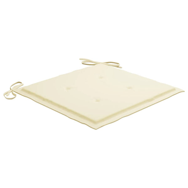 Gartenstühle mit Creme Kissen 6 Stk. Massivholz Teak
