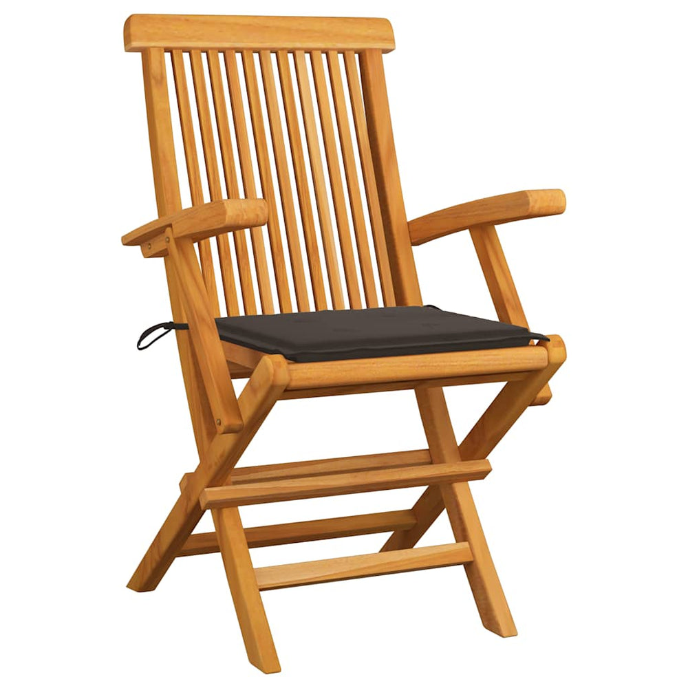 vidaXL Garden Chairs with Taupe Cushions 6 pcs. Solid Teak Wood