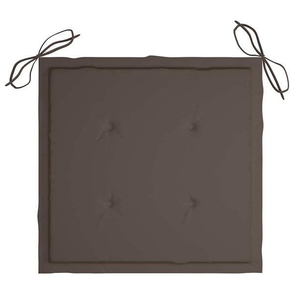 Gartenstühle mit Taupe Kissen 6 Stk. Massivholz Teak