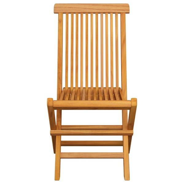 Gartenstühle Graue Karomuster-Kissen 4 Stk. Massivholz Teak