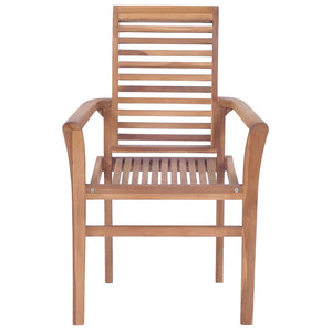 Essstühle 2 Stk. mit Anthrazit Kissen Massivholz Teak