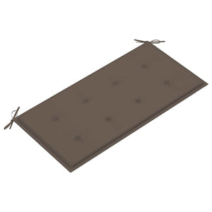 vidaXL Banc de jardin avec coussin taupe 112 cm en teck massif