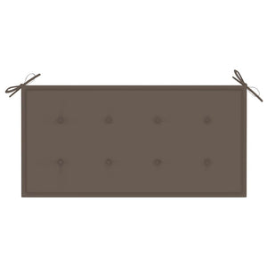 vidaXL Banc de jardin avec coussin taupe 112 cm en teck massif