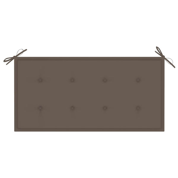 vidaXL Banc de jardin avec coussin taupe 112 cm en teck massif