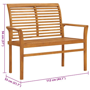 vidaXL Banc de jardin avec coussin taupe 112 cm en teck massif