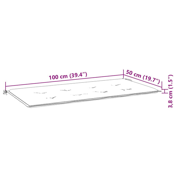 vidaXL Banc de jardin avec coussin taupe 112 cm en teck massif