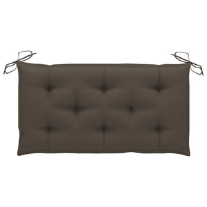 Gartenbank mit Taupe Auflage 112 cm Massivholz Teak