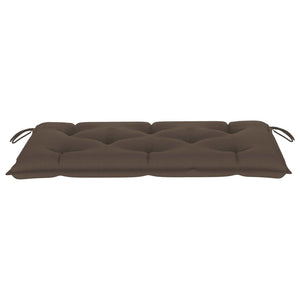 Gartenbank mit Taupe Auflage 112 cm Massivholz Teak