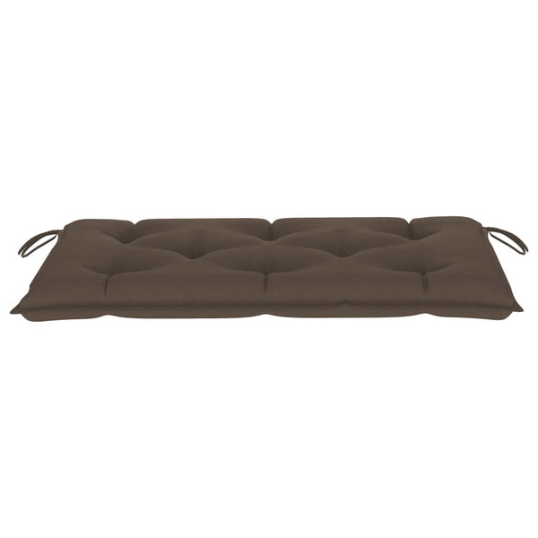 Gartenbank mit Taupe Auflage 112 cm Massivholz Teak