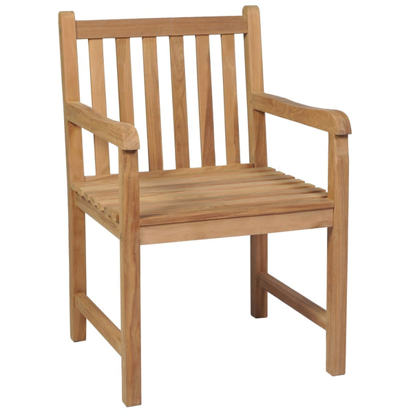 vidaXL Chaises de jardin 2 pcs avec coussins crème en teck massif