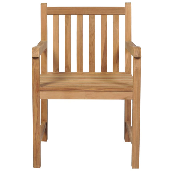 vidaXL Chaises de jardin 2 pcs avec coussins crème en teck massif