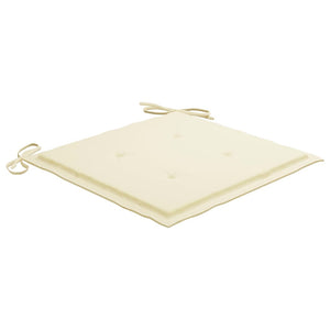vidaXL Chaises de jardin 2 pcs avec coussins crème en teck massif