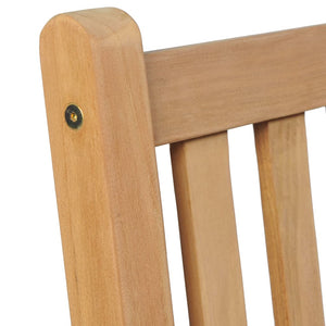 Gartenstühle 2 Stk. Rote Karomuster-Kissen Massivholz Teak