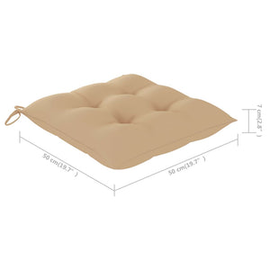 Gartenstühle 2 Stk. mit Beige Kissen Massivholz Teak