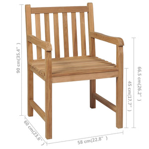 Gartenstühle 2 Stk. mit Beige Kissen Massivholz Teak